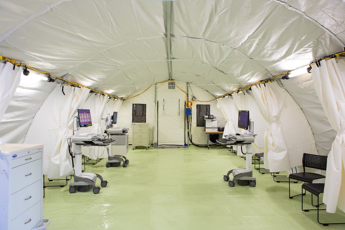 amy_hudak's tweet image. Here’s a look inside the 10 bed tent outside of Children’s Hospital. It’s being used if needed due to a influx of pediatric patients. Children’s says no child will be turned away. @WPXI