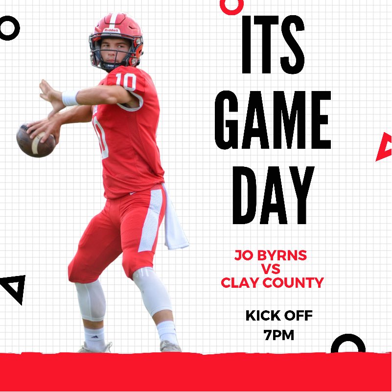 Come out for tonight’s game against Clay County 
Kick off at 7 PM