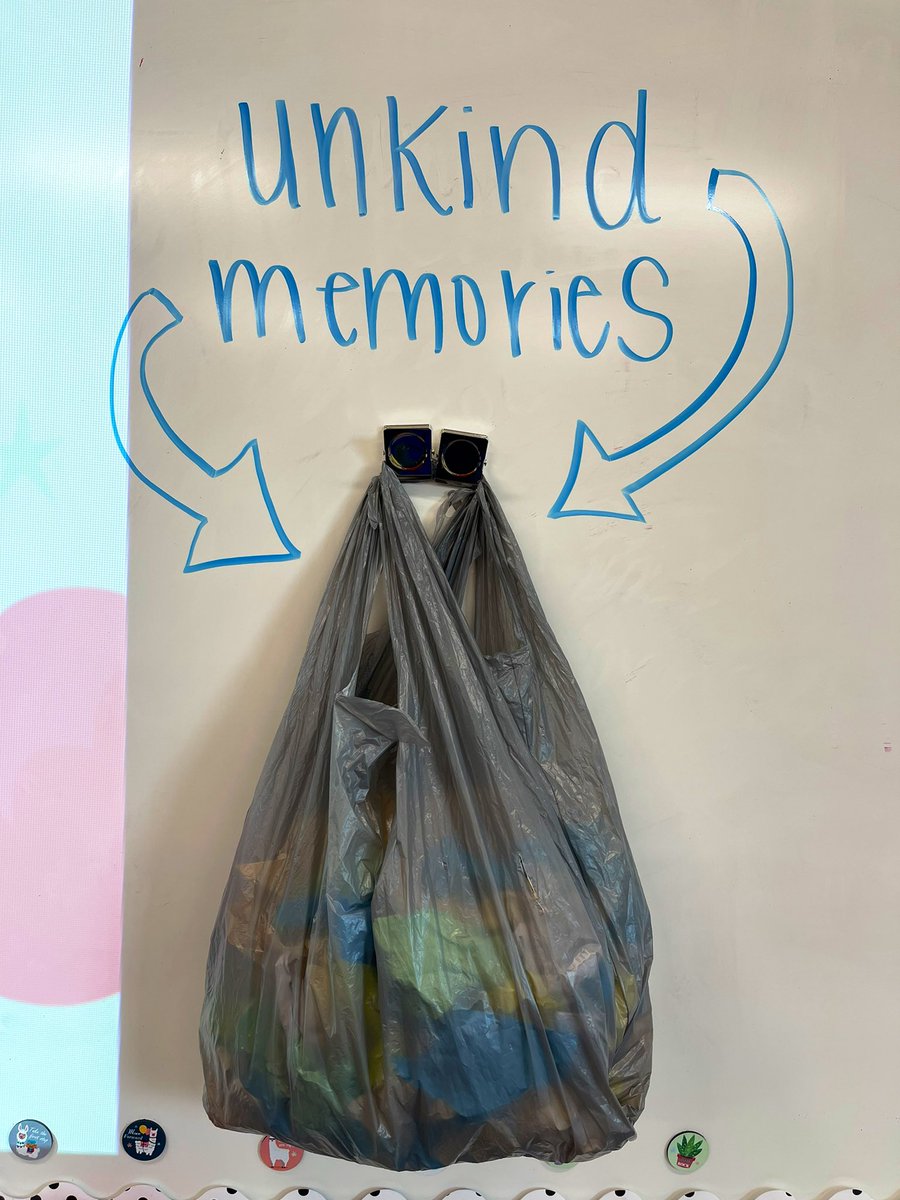 MissColeEC's tweet photo. Powerful moment! Discussed the power of words &amp; how we get to choose how we use them. We had a common theme of remembering words said to us &amp; decided to trash our unkind memories of the past &amp; start fresh by being a bucket filler for someone today! 💛 https://t.co/gzfiYgBsGn