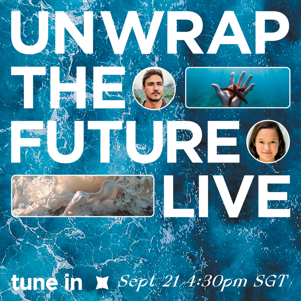 Melati, founder of @BBPB_Bali and @Hamishdw are speaking with us 9/21 at 4:30PM SGT for #UnWrapTheFuture - this time live on our instagram! Set the date and get ready to ask them all you've been waiting to - from circular economies to #thinfilmplastic to becoming a change maker!