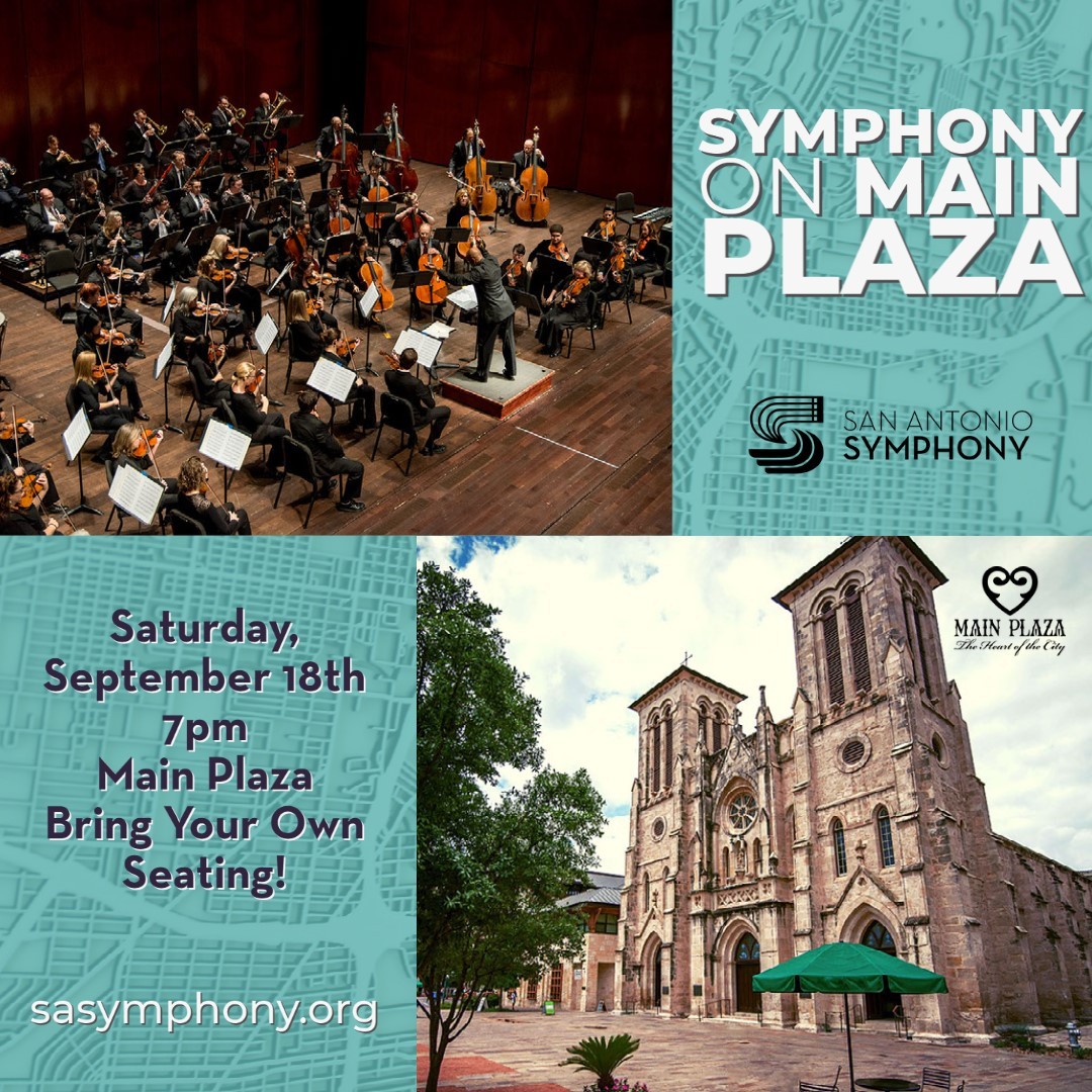 Join <a href="/SASym/">San Antonio Symphony</a> as we celebrate #HispanicHeritageMonth with a free outdoor concert tomorrow evening at 7pm on <a href="/MainPlaza/">Main Plaza</a>. This free, open-air concert event is BYOS - bring your own seating - and the perfect evening outing! #SASymphony #SanAntonio #DowntownSanAntonio