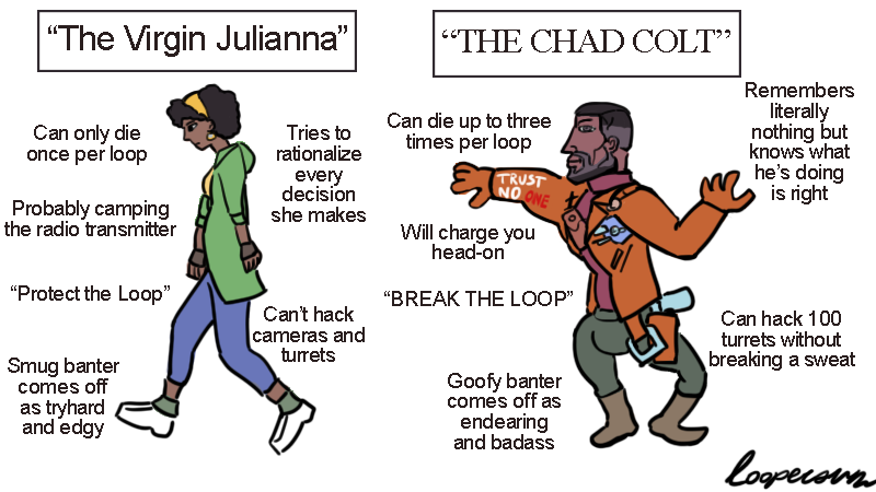 #DEATHLOOP The Virgin Julianna vs. The Chad Colt 