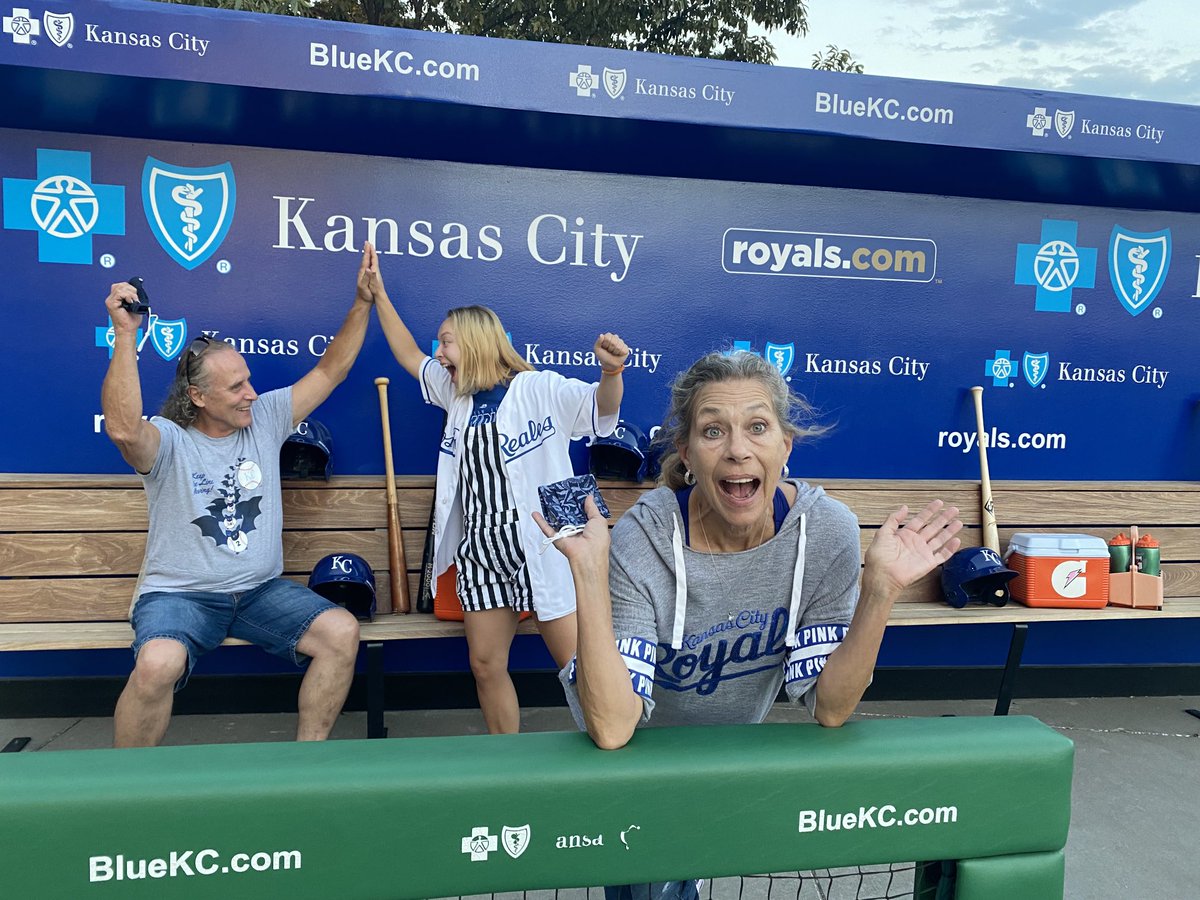 Spending the evening at the K with the fam! 💙⚾️ #bluekcdugout