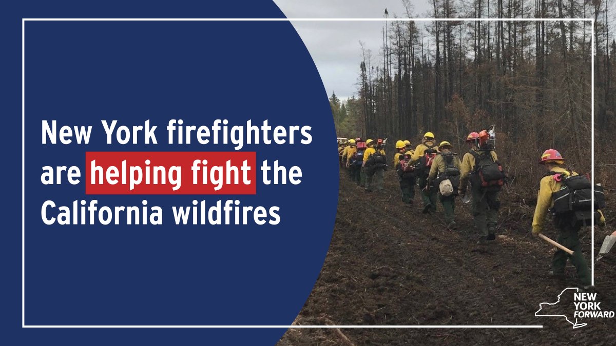New York firefighters are helping fight the California wildfires