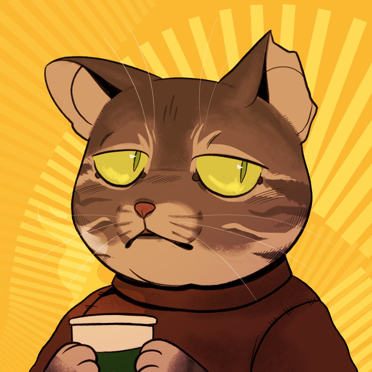 BeetlBrite's tweet photo. Finished icons for me and @HarrowedKnight on discord! It’s of our cats <33 #icon #fall #caticon https://t.co/KC5rouk3DV