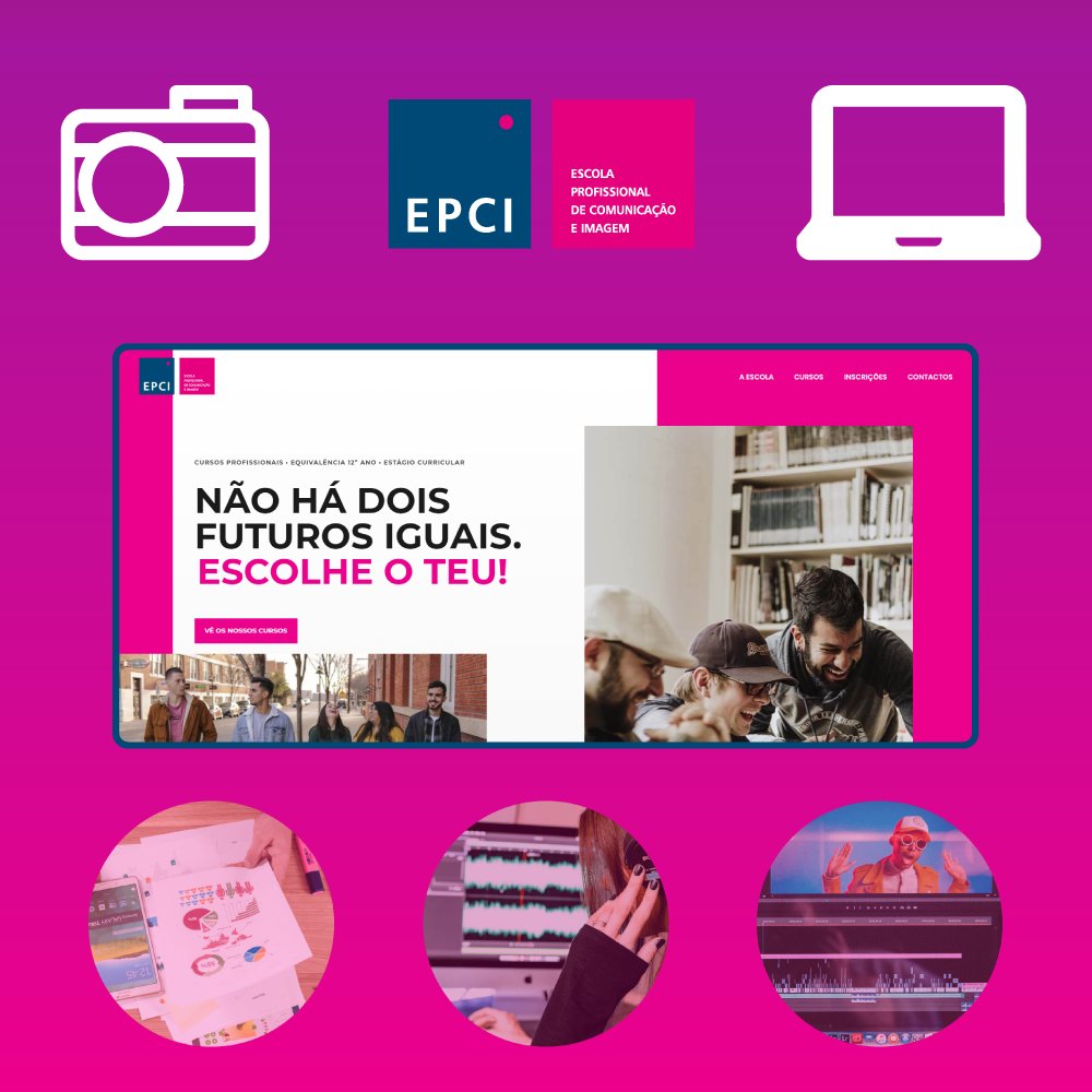 webplugpt's tweet image. Website desenvolvido pela WebPlug para a EPCI - Escola Profissional de Comunicação e Imagem (@escolaepci), um escola pioneira e especializada na área da Comunicação, Marketing, Relações Públicas e Publicidade, Audiovisuais e Produção dos media.