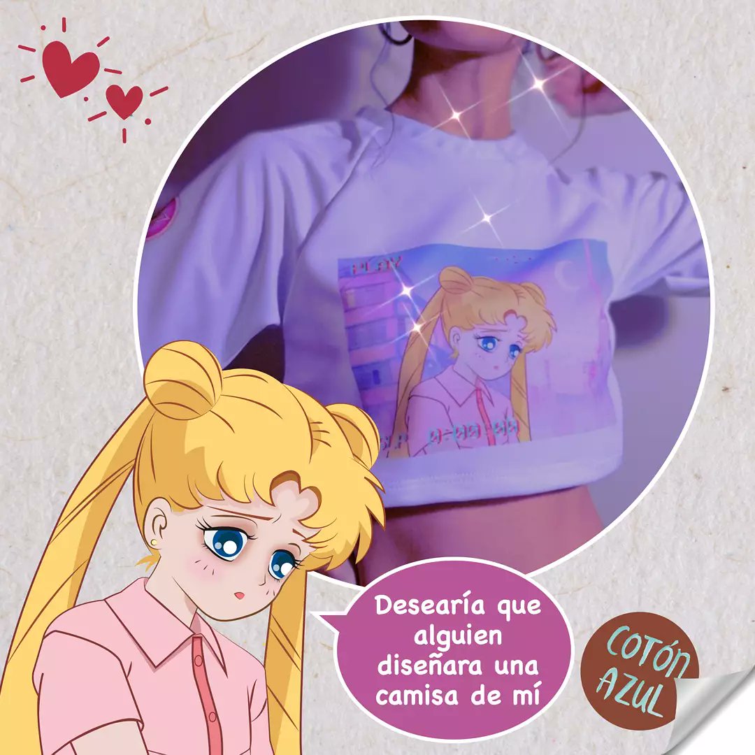 coton_azul's tweet photo. #sailormoon la Reina de los 90 en un lindl croptop que he realizado #90aesthetic #90s #aesthetic #sailormoonredraw @SailorMoonOfici https://t.co/i5MMtwhSuH