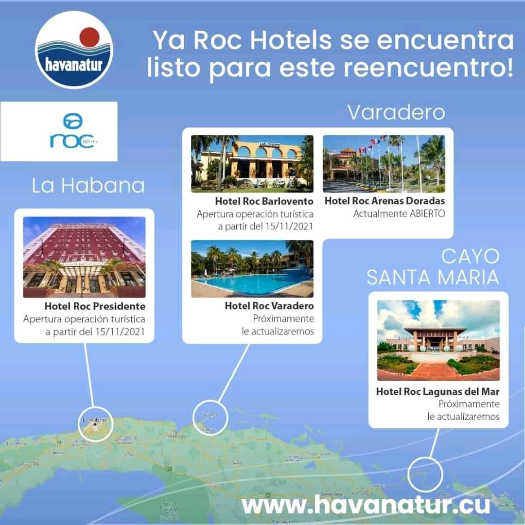 📢 #HavanaturInforma 💯 ¡Próxima apertura de los hoteles @RocHotelsCuba!
🌐 havanatur.cu