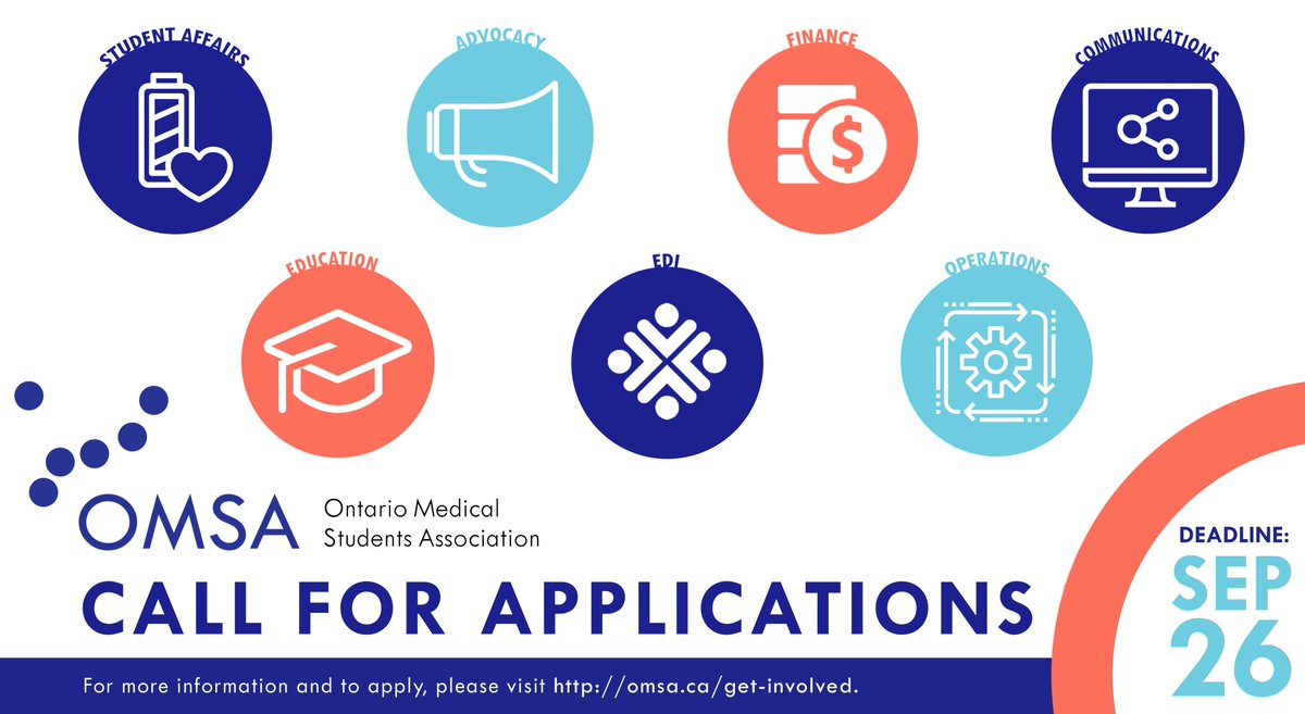 Ontario Med Students (@omsaofficial) on Twitter photo 📢IMPORTANT ANNOUNCEMENT: The deadline for OMSA Committee Apps has been EXTENDED! Deadline is now Sept 26, 2021 at 11:59PM EST
Lots of opportunities available for med students to get involved in their provincial student gov’t. 
More info: omsa.ca/en/get-involved 📢IMPORTANT ANNOUNCEMENT: The deadline for OMSA Committee Apps has been EXTENDED! Deadline is now Sept 26, 2021 at 11:59PM EST
Lots of opportunities available for med students to get involved in their provincial student gov’t. 
More info: omsa.ca/en/get-involved