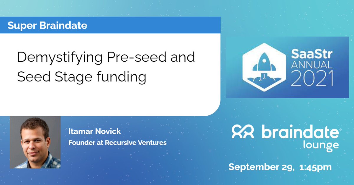 Itamar_Novick's tweet image. Come join me at #saaStr for a session on Pre-seed and Seed Fundraising @RecursiveVC @SaaStrAnnual