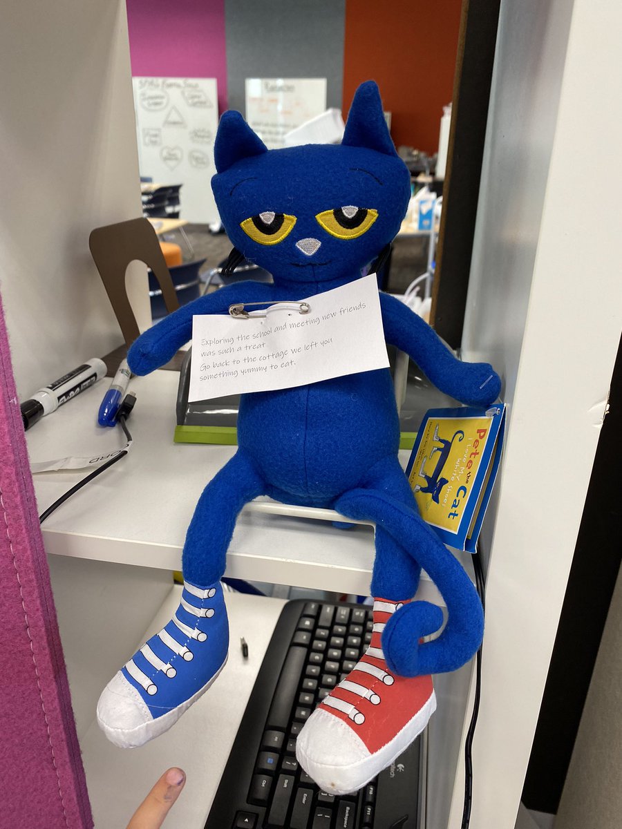 nvanmarel's tweet photo. When Pete the Cat escaped today, the Cool Cats were on the case! So glad we found him! #mascothunt #gsesdallas https://t.co/jaMI8hpCL4