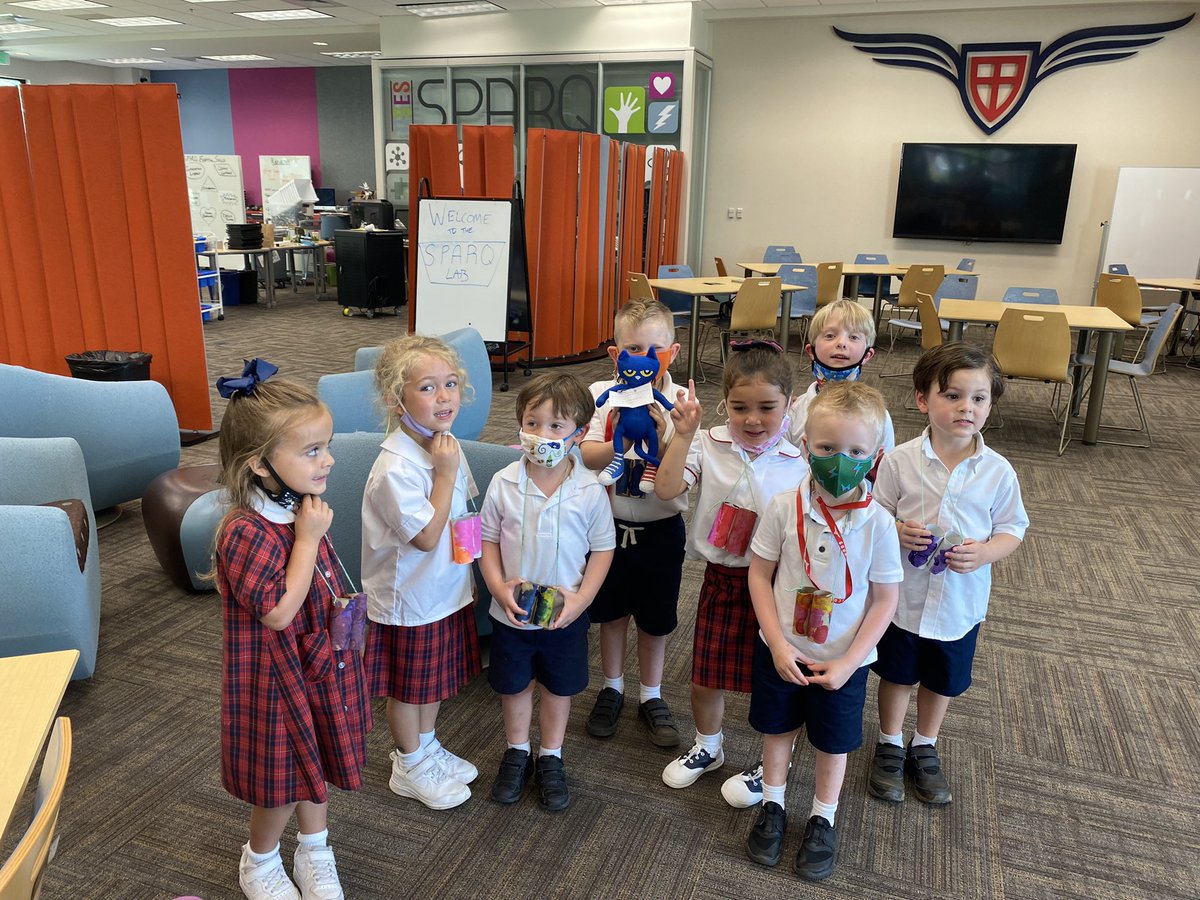 nvanmarel's tweet photo. When Pete the Cat escaped today, the Cool Cats were on the case! So glad we found him! #mascothunt #gsesdallas https://t.co/jaMI8hpCL4