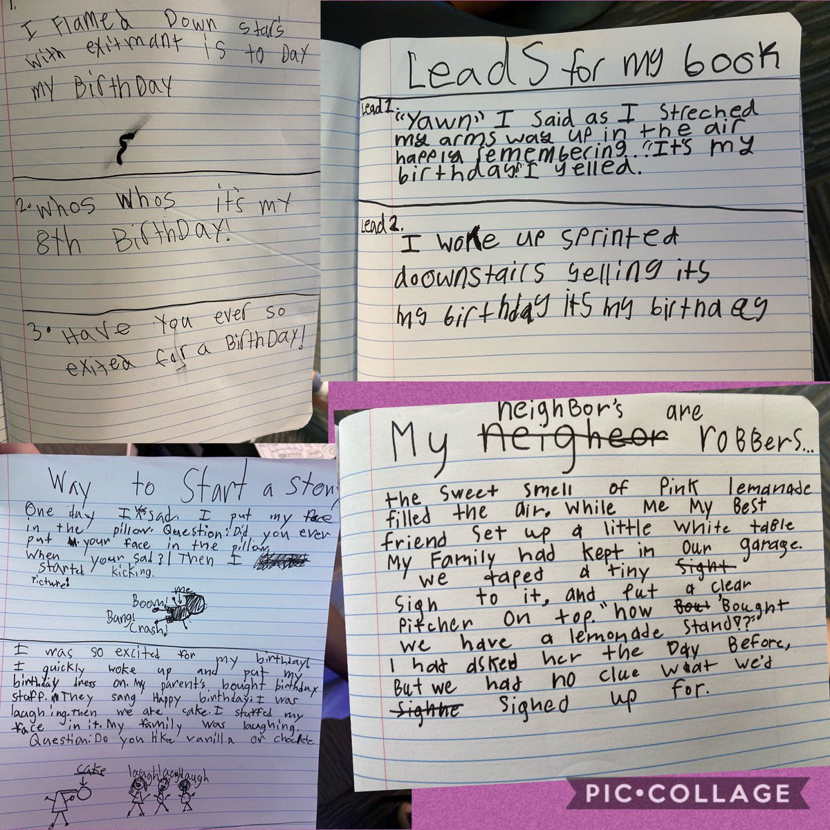 Practicing different leads for our personal narratives to see what will work best for our story! #troyunion
