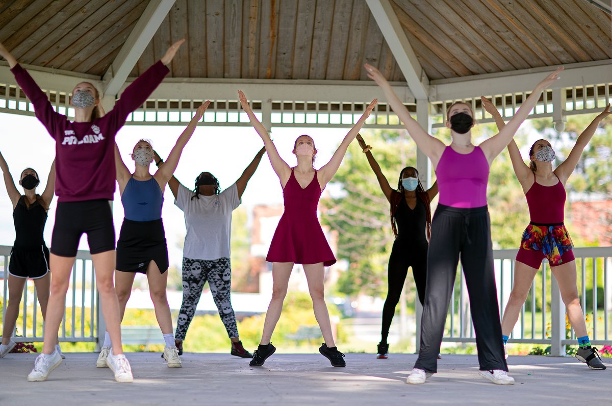 sunypotsdam1816's tweet image. Cynthia DuFault's Modern Dance students were busy rehearsing for "Rumba on the River" today in Ives Park! Join us tomorrow night (Saturday, Sept. 18) at 6 p.m. for their performance with the Crane Latin Ensemble at Ives Park, in downtown Potsdam! 💃🎷 #MakeItCrane #PotsdamProud