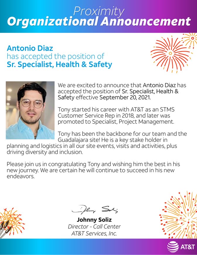 One step at the time, very excited for new learning and more experience in my career!! #ATT @Proud2bYoungOrg @SolizStrong <a href="/johnny_soliz/">Johnny Soliz</a> #GodIsGood #MDPLife #Proud2bYoung <a href="/kellyflagg/">Kelly Flagg</a>