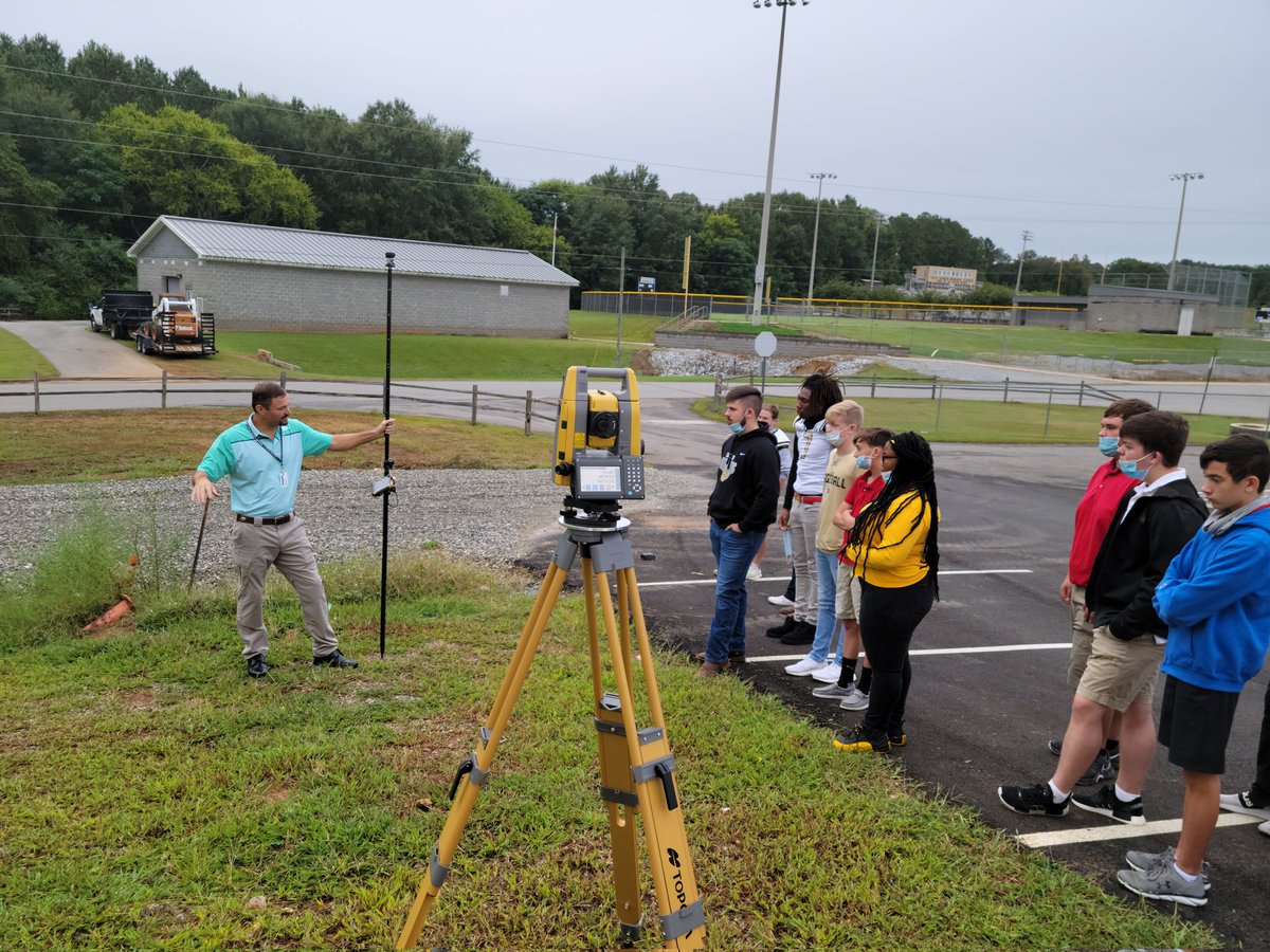 Students enjoyed Mr. Bailey from Gadsden State today! Students learned how to use survey equipment.
