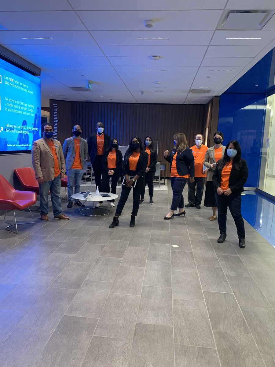 Team BMO <a href="/Bay/">Tomoyuki Sato</a>&amp;Bloor in Downtown Toronto showing their allyship proudly wearing BMO orange in sharing the message of Truth and Reconciliation
