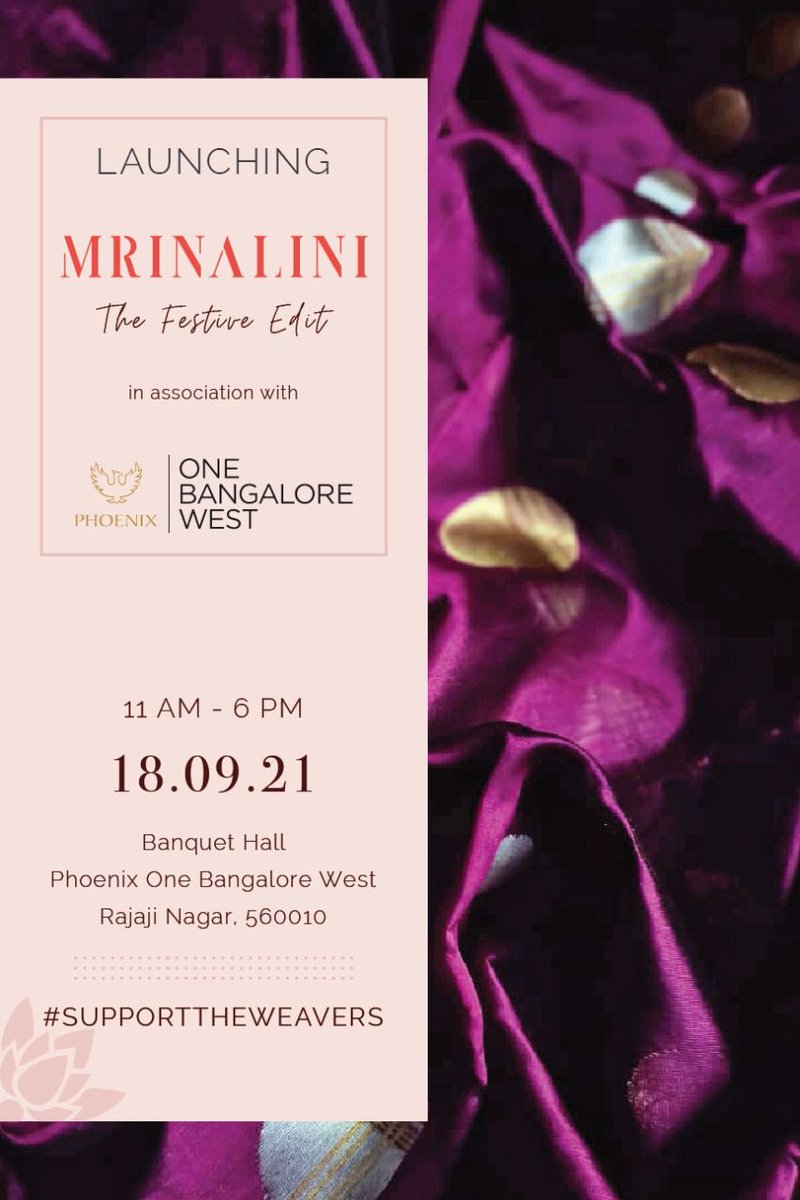 Best wishes to the Mrinalini team for their first exhibition in Bangalore on 18th of September at The Banquet Hall, Phoenix One, Bangalore West, Rajaji Nagar. Get set for the festive season….