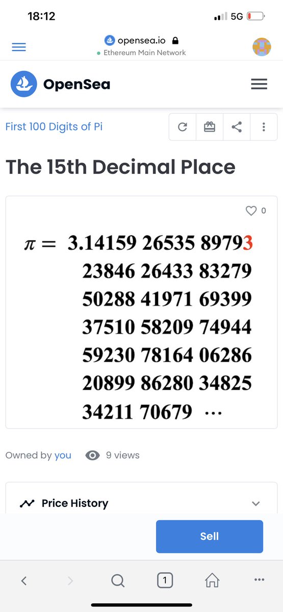 vikmny's tweet image. Bought these five today for 0.01ETH each ($34). (4/5 pictured)
Now they are worth  floorprice0.13 each ($442).
$170 -&amp;gt; $2210 within the day.
And even better is that I actually love this project! @PiDigitsNFT #nft #nfts #pidigits