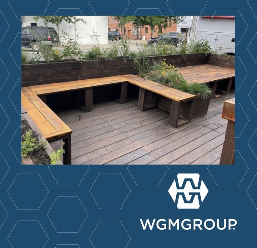 thewgmgroup It’s PARK(ing) day! WGM Group designed and built a parklet in Hamilton MT. The modular parklet provides a vibrant, public space for people to hang out. WGM Group worked with @hamiltondowntown, Downtown Hamilton Business Improvement District  #aslaparkingday #imasla