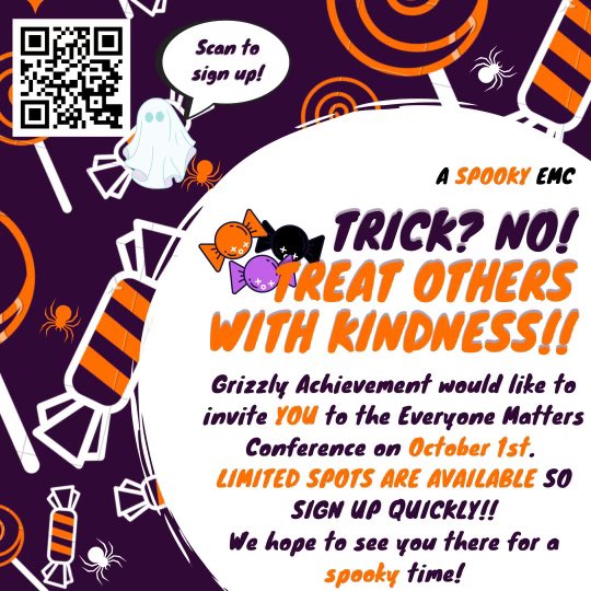 Come and join us on October 1st for our first Everyone Matters Conference this year! Scan the code to sign up! Or you can follow this link :) bit.ly/emc2122