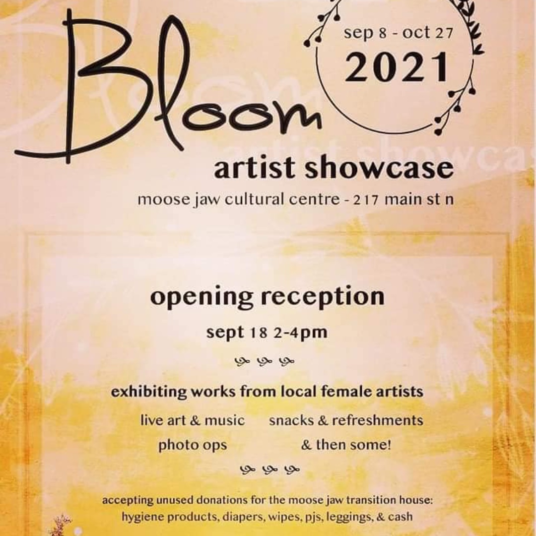 Join us tomorrow, September 18, from 2 pm to 4 pm for a chance to meet the artists featured in our current exhibition, "Bloom."

Just a quick reminder that masks are now required for indoor gatherings. If you do not have one, disposable masks will be available at the door.