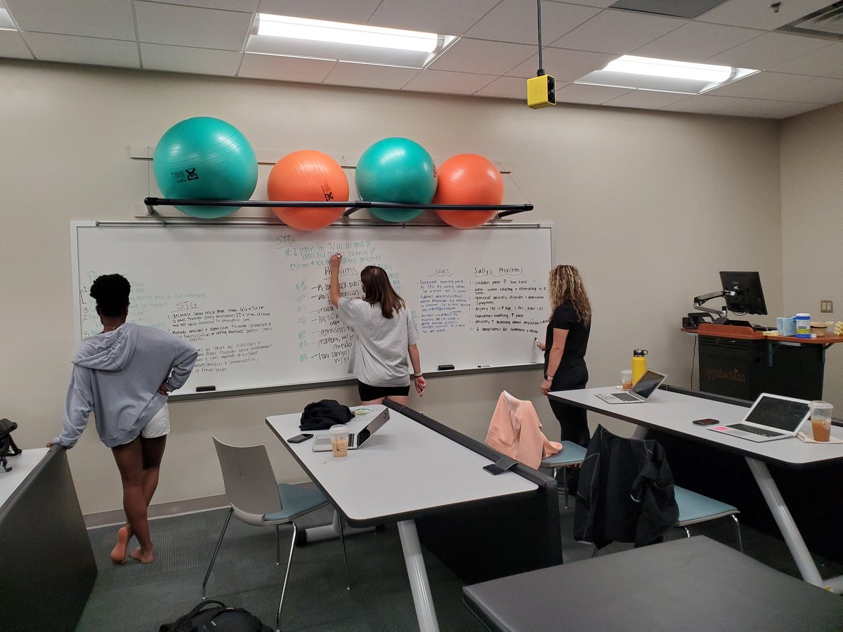 appstateATP's tweet photo. #ClinicalReasoningFriday- Over the summer we were able expand our white board space. This morning we put every bit of it to use to use making treatment plans before treating some simulated patients.
#ThinkingFriday
#YouKnowMoreThanYouThinkYouDo
#AppStateMSAT
@bchsappstate https://t.co/uNQ0AkNk4O
