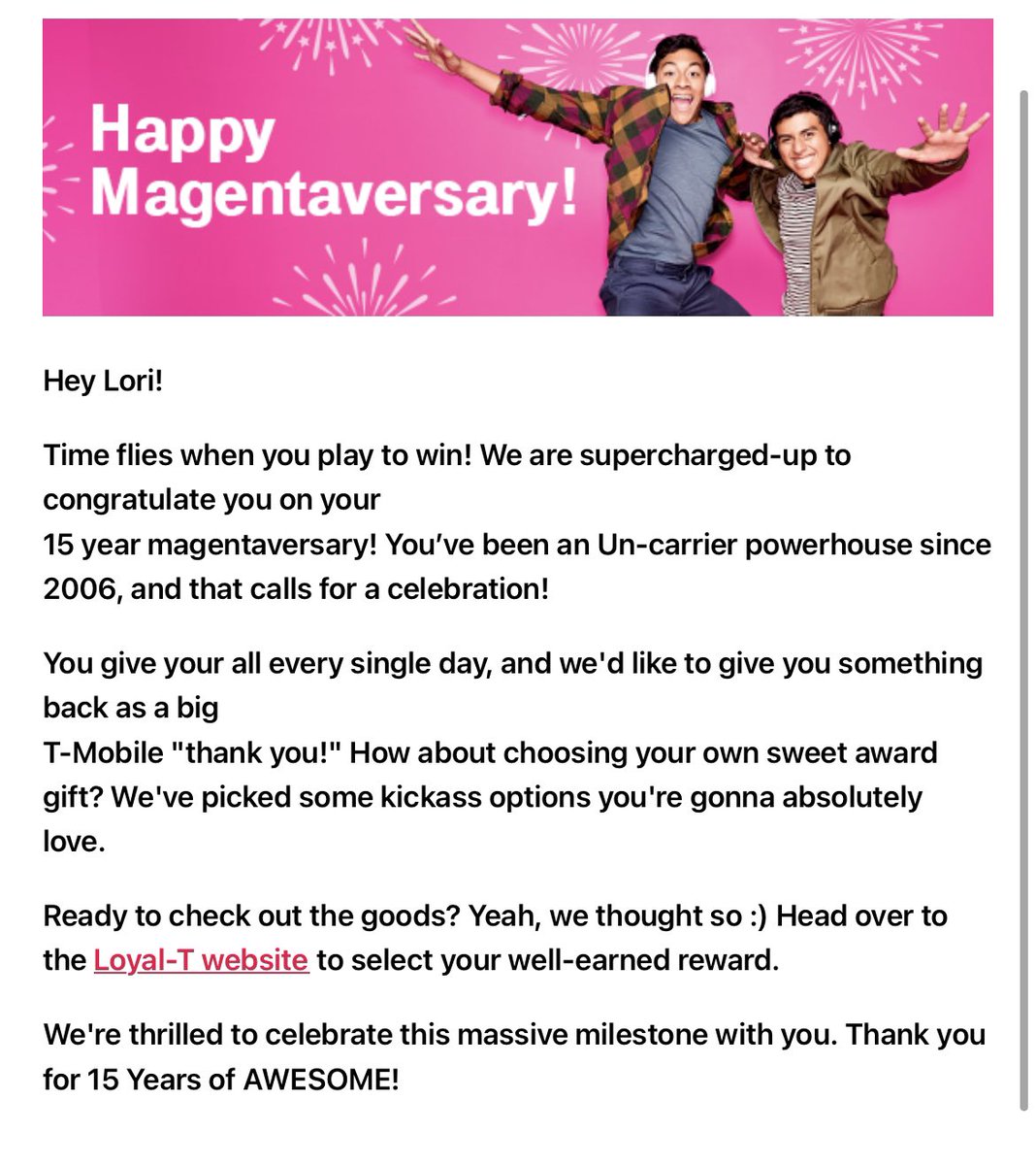 Please join me in congratulating <a href="/fireanice23/">Lori Davis</a> on 15 years of dedicated service!! Thanks for all you do Lori!
<a href="/Linds1227/">Lindsey Waymire</a> <a href="/dwhita01/">Dave Whitaker</a> <a href="/The1MattBailey/">matthew bailey</a> <a href="/salsauceda/">Salvador Sauceda</a> <a href="/MFreeman13/">Mark Freeman</a> <a href="/aconthegreat/">Ashley Peters</a>