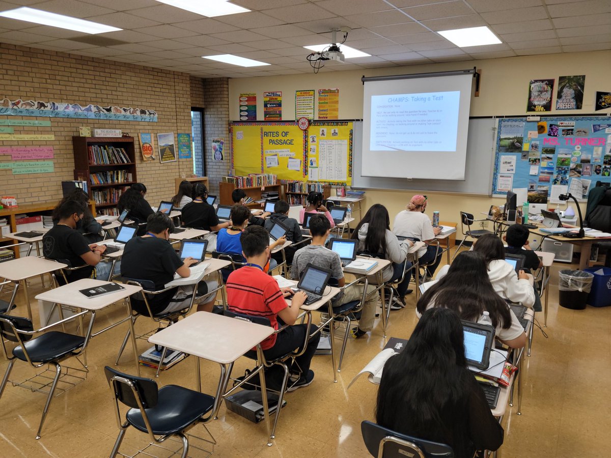 pvmiddleusd259's tweet photo. Ms. Turner’s ELA students are taking an essay test &amp; trying out the new iPad keyboards.  Ms. Turner is thankful she received a classroom set this year.  The kids ❤️ them! We will continue to use them especially with larger writing assignments. #VILS #pvmsproud #wpsproud https://t.co/ilholDKJwO