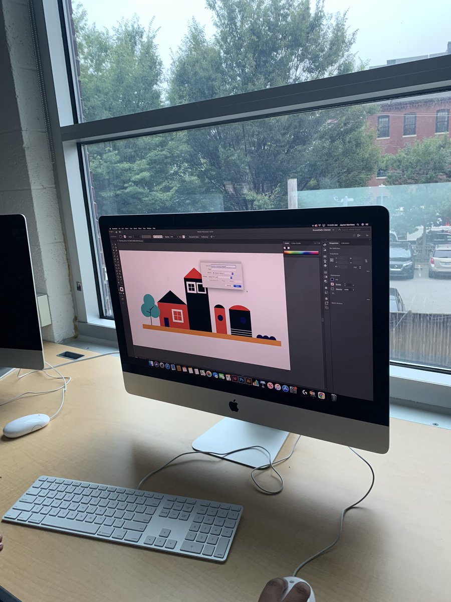 Seniors working together to finish a print job on a Friday! 10th graders designing with the shape tool gaining skills in illustrator <a href="/PCTAProvidence/">PCTA</a>