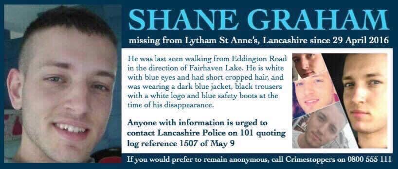 This week’s #SaturdayShare is for Shane Graham who went missing on 29 April 2016 from Lytham St Anne’s in #Lancashire facebook.com/groups/8290318… #FindShaneGraham #MissingPersonsSupport