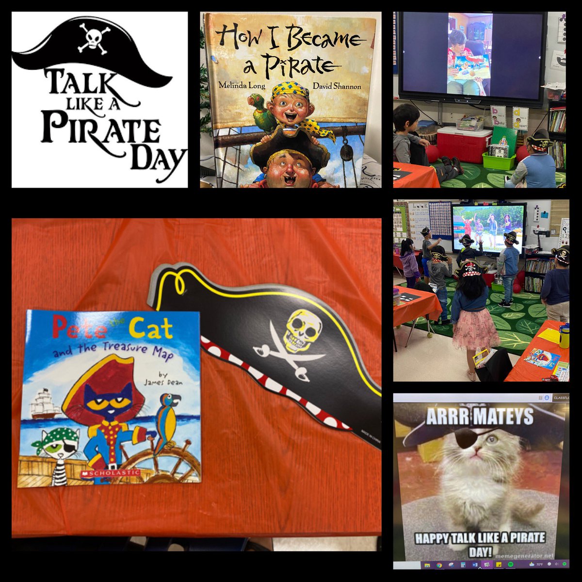 TheHawksNestSC's tweet photo. This week was arrrr-some! #TheHawksNestSC celebrated the launch of Karate Math. We enjoyed Talk Like a Pirate day with a cool hat, dance, and their own book to take home. They got to hear author Melinda Long read them her book, and we finished off the day with Flashlight Friday! https://t.co/Atw11hLaak