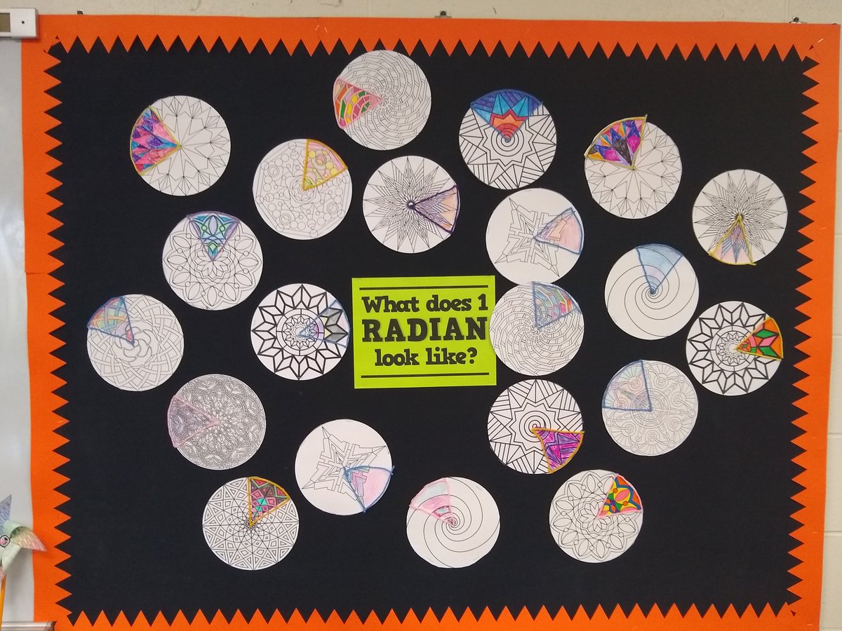 mathequalslove's tweet photo. Today was a very crafty day. In addition to building pinwheels for pinwheels for peace, my precalculus students started building our bulletin board of radians! Excited to watch it fill up soon! 

https://t.co/THV8aG4SfH

#mtbos #iteachmath #teach180 #precalchat #precalcchat https://t.co/VD90VeIoi3