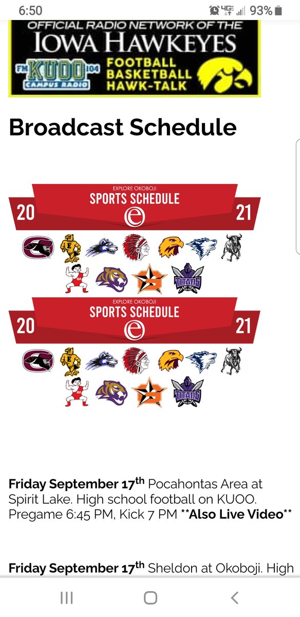 Football tonight at spirit lake