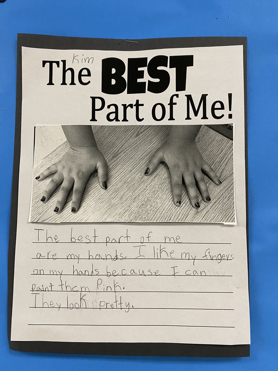 Ever wonder what's the BEST part of you? Scholars in Ms. Albahae &amp; Ms. Fielding’s class celebrated the “best part” of them w/these beautiful &amp; thoughtful responses! If you ask me, I think they’re all perfect from the top of their heads to the soles of their feet! #BelieveInBuck