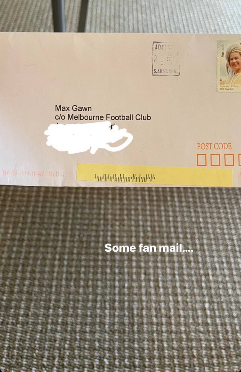 abcsport's tweet photo. Well this is a bit much 😂📩

A @PAFC  fan has sent this letter to Max Gawn ahead of the @AFL Grand Final.

"We are coming for you children... go build some sandcastles."

IG: Max Gawn #AFL #AFLGF https://t.co/30GhUm1Wkk