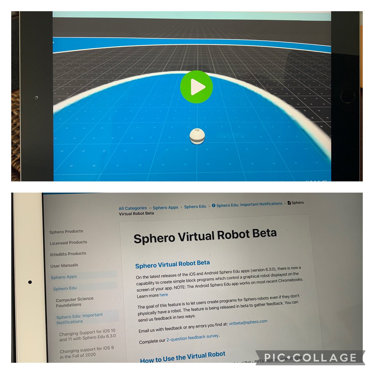 With chances looking very unlikely for a return to school for at least the start of Term 4 I’ve been getting my head around the Sphero Virtual Robot for my Year 5 STEM classes. BETA model works! #sphero #STEM #Robotics
