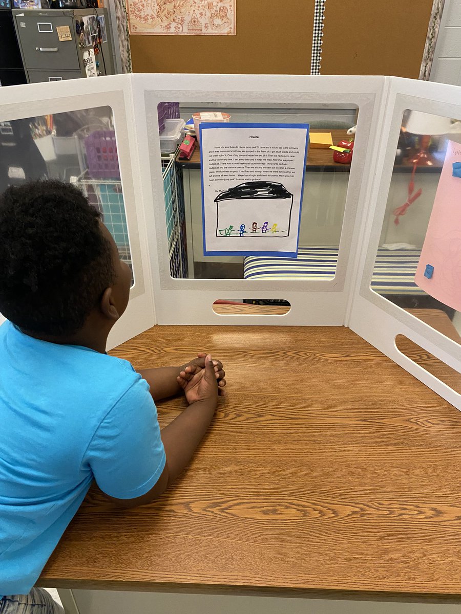 MrsPressley's tweet photo. Our kiddos were so excited to showcase their first writing of the year! We welcomed guest from around the school to come to our writing gallery and hear the stories read by their authors. I am so incredibly proud of this group of hard working kids! #pocallaproud https://t.co/p3l7M1tAu3