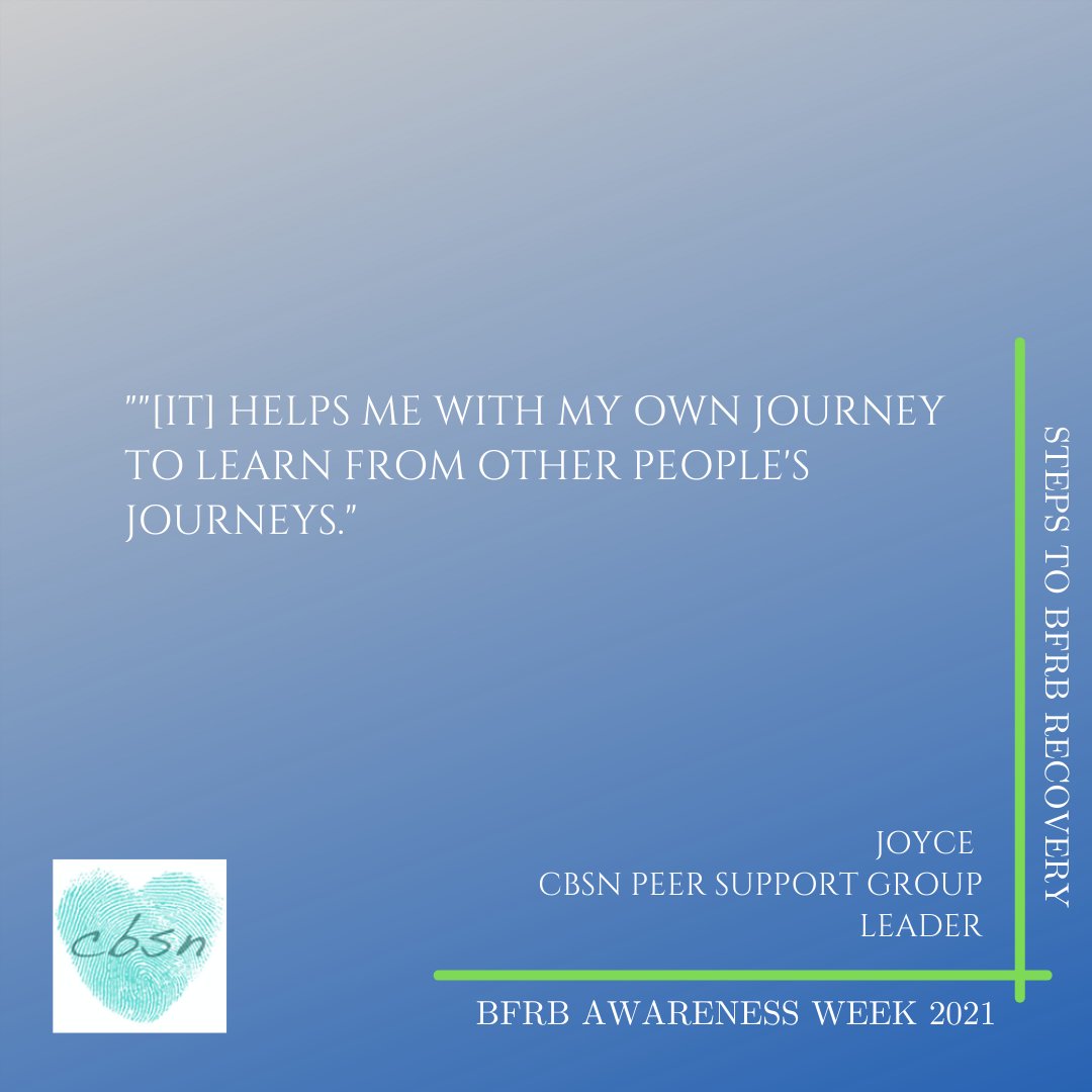 CanadianBFRB's tweet image. We believe in the power of sharing stories, and attending peer support groups can be a safe place you can do that.

Do you benefit from hearing about other people&apos;s BFRB journeys?

Read the blog: bit.ly/3Cinkzw

#stepstoBFRBrecovery #bfrbrecovery #bfrbweek2021 #bfrbweek