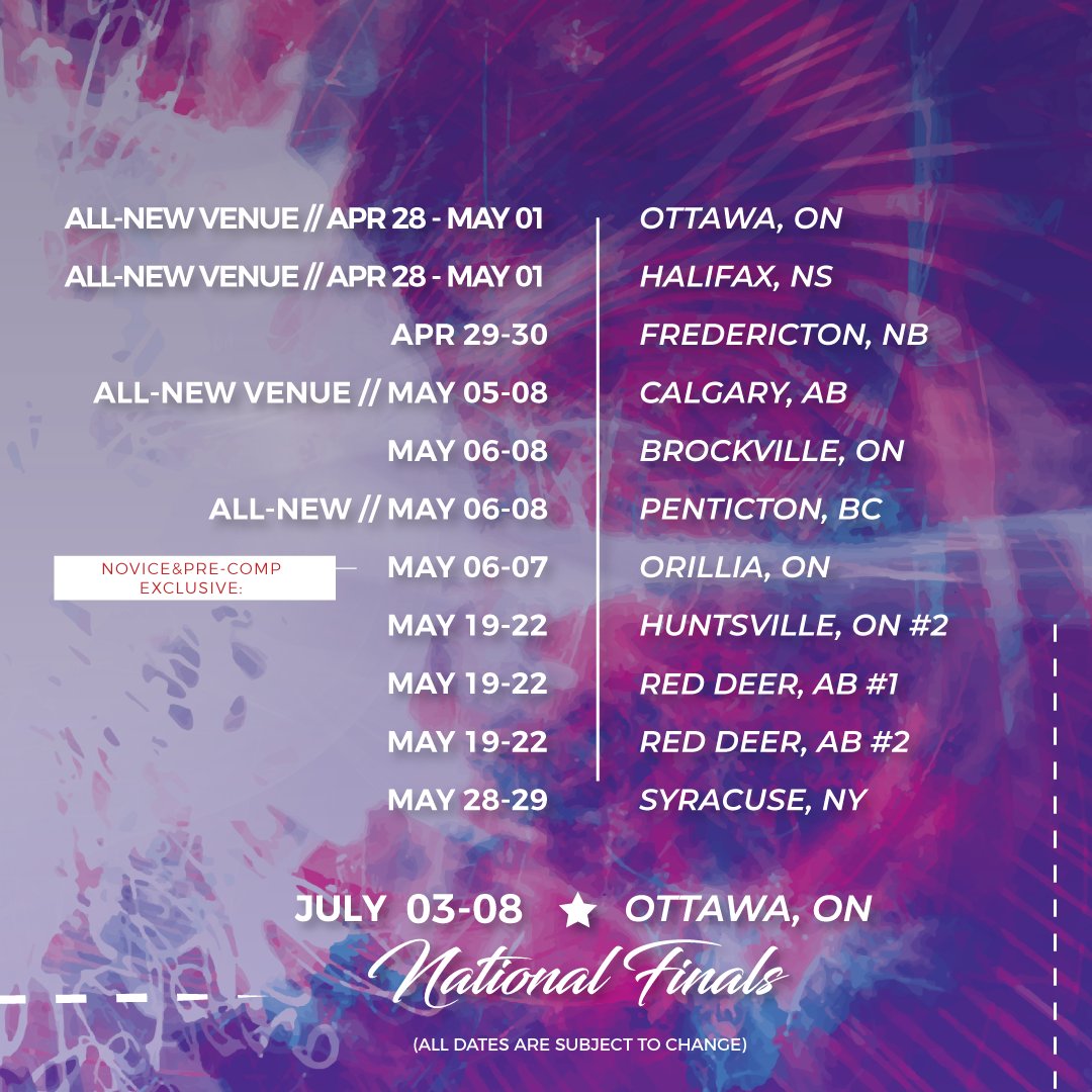 It's TIME!! 😃 Register ONLINE TODAY to join us on our #Candance2k22Tour! We’re stopping in 20+ cities across the nation! 🔥New VENUES, New HOTELS, New Features! Don't miss out on a number of exclusive opportunities only available at #CandanceCompetition