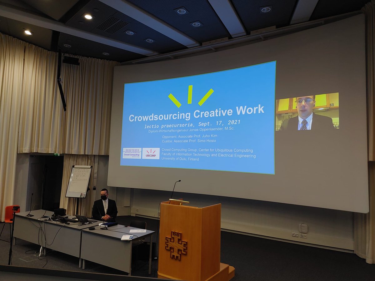 ComputingCrowd's tweet image. We are happy &amp;amp; proud for @Duesynapse successfully defending his doctoral thesis yesterday 🥂 @imjuhokim did an exceptionally good job in critically examining the thesis and giving valuable input for future research directions. 

Thanks also to @GenZ_Oulu &amp;amp; @ubicomp_oulu !