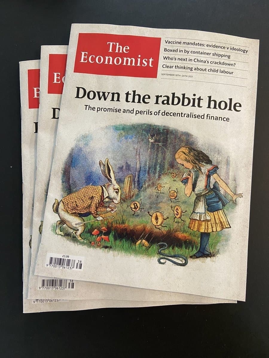 ICODrops's tweet photo. .@TheEconomist magazine was published with the cover concerned with decentralized finance #DeFi.

https://t.co/8XNZNdTdwA https://t.co/uErF7iqgGQ