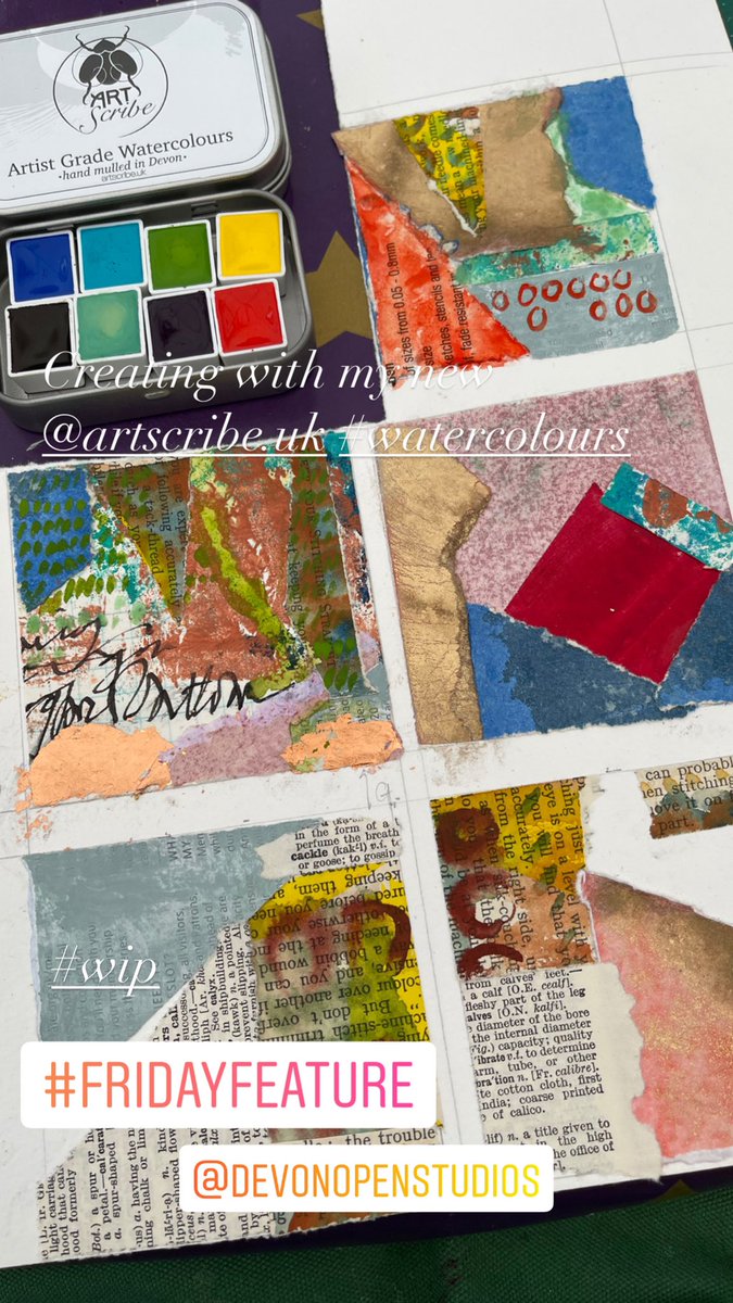 @DevonArtistNet yesterday I tweeted about a stroll around my garden #goldencage here’s my response #analoguecollage now for some #threads & #stitch #experimentaltextiles #palimpsest @TansyHargan