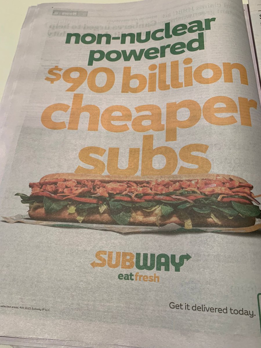 🤣🤣 top marks to @SUBWAY 👇👇 #French #NuclearSubmarines