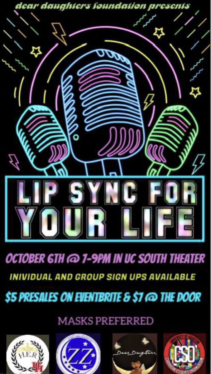 Tired of only singing in your shower? Well we have the event for you! Sign up and come out to Lip Sync 4 your Life! buy your tickets below! ⬇️💜✨

eventbrite.com/e/170364506826u