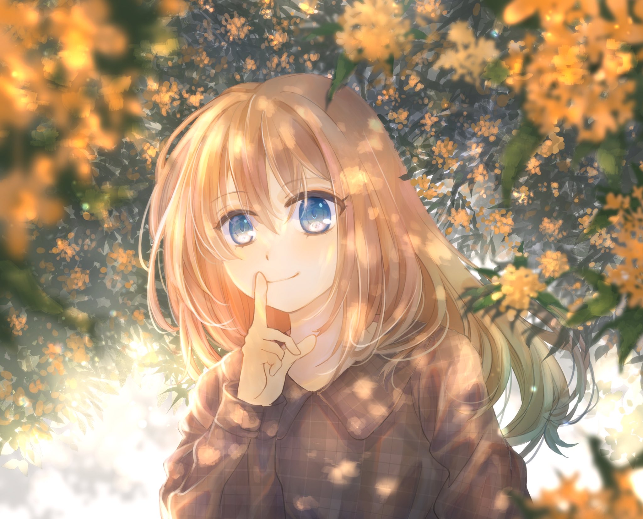 綿雲 きんもくせいの木の下で 金木犀がんばりました 創作 オリジナル 女の子イラスト T Co Dyljaybxfz Twitter