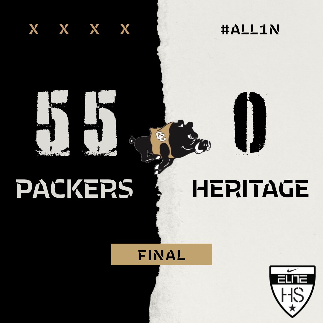 Share the W! 
Packers Win!
55-0 over Heritage
#ALL1N