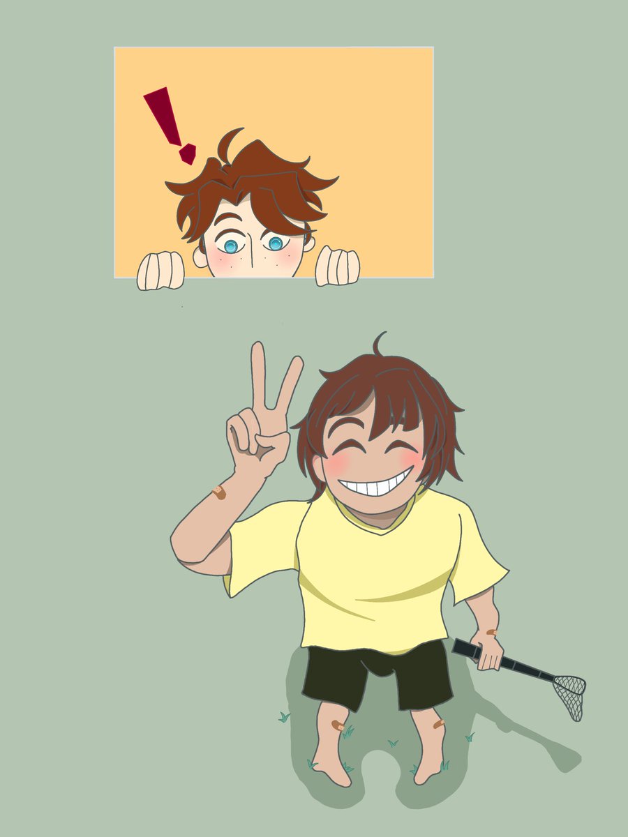 Hx_0_9's tweet photo. [LATE] Day 4: Childhood friends :)

HC: Luca has uneven haircut because he cut his own hair and messed up :) #luckybreakweek #luckybreak https://t.co/LD629ECa3o