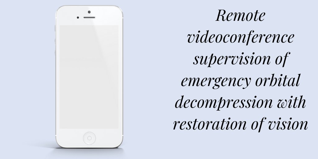 Videoconference supervision of emergency #OrbitalDecompression

bit.ly/Orbital_Decomp…

<a href="/WileyHealth/">Wiley Clinical and Health</a> <a href="/acemonline/">ACEM</a>