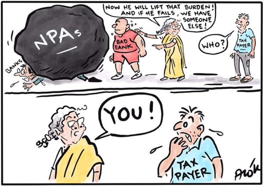 SunilKu92687431's tweet photo. The formation of NARCL or “Bad Bank” is not adequate step by the Government to mitigate the problem of growing NPA in the Banking Industry.The change in legislation and accountability of the Bank’s Boards is the need of the hour.
@FinMinIndia @DFS_India @YashwantSinha @Swamy39 https://t.co/FVfXyRdgkv